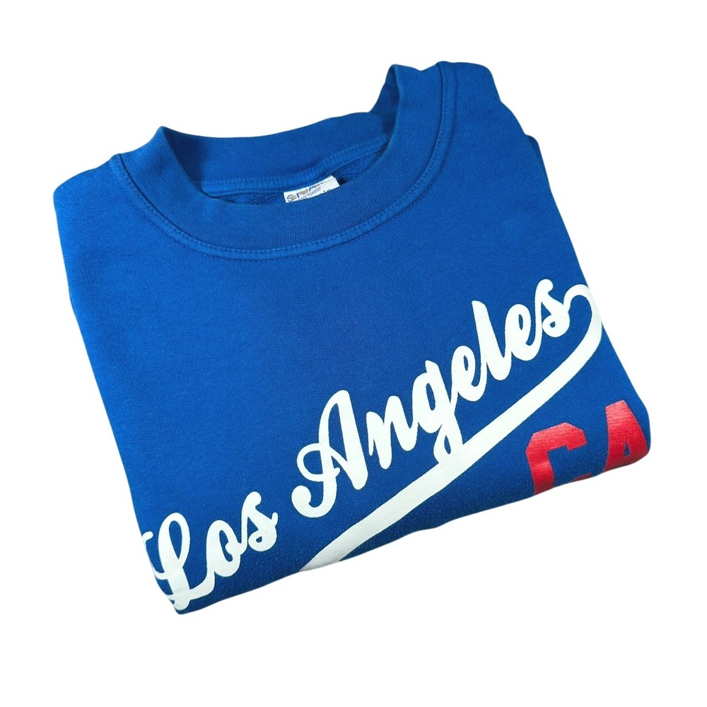 Snap Sportswear Los Angeles CA Mens XL Blue Crewneck Graphic Sweatshirt Casual